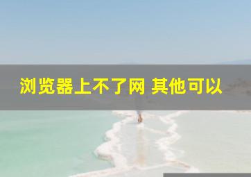 浏览器上不了网 其他可以